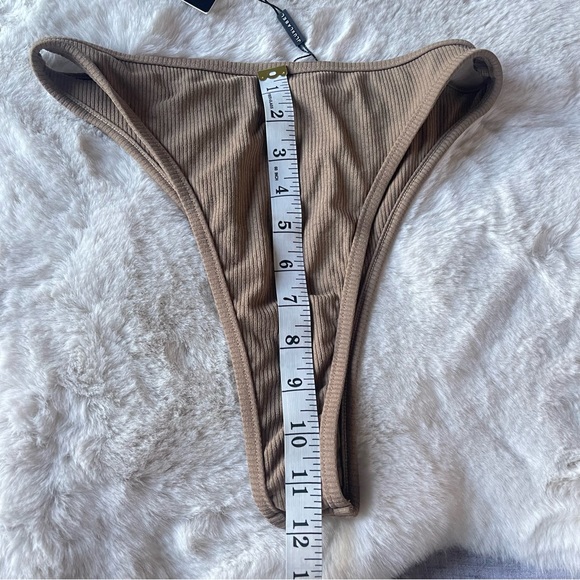 JLuxlabel Brown Ribbed Bikini Bottoms Size Medium - Picture 7 of 9